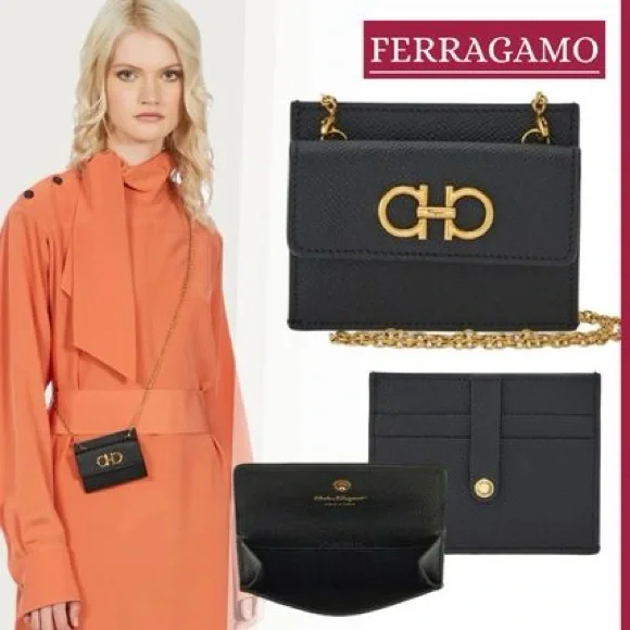 Salvatore Ferragamo Card Case with Crossbody 💛🖤 - Picture 6 of 6